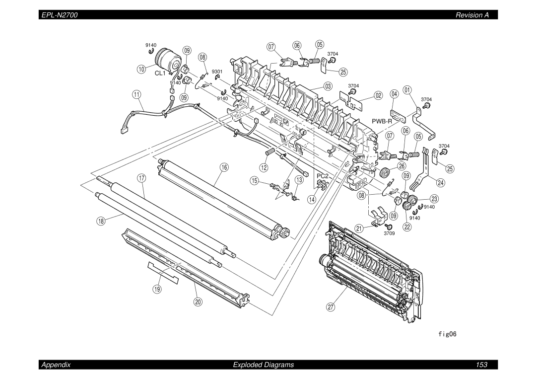 Epson N2700 manual Appendix Exploded Diagrams 153 