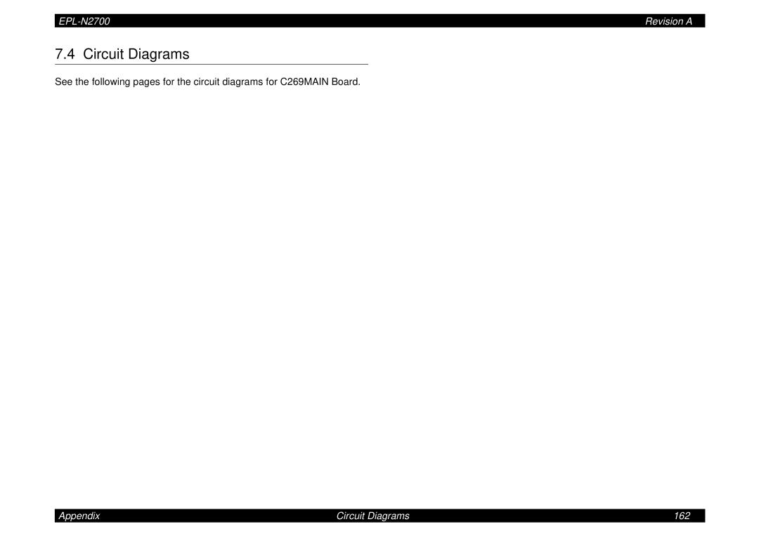 Epson N2700 manual Circuit Diagrams 