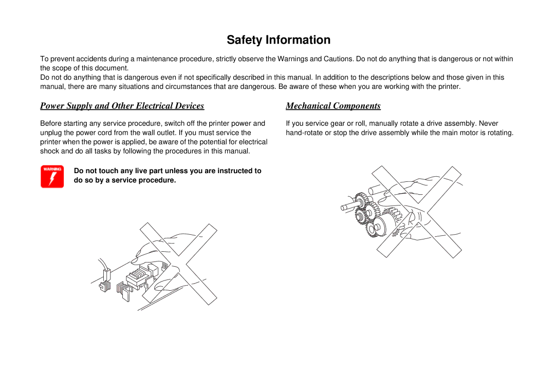 Epson N2700 manual Safety Information 