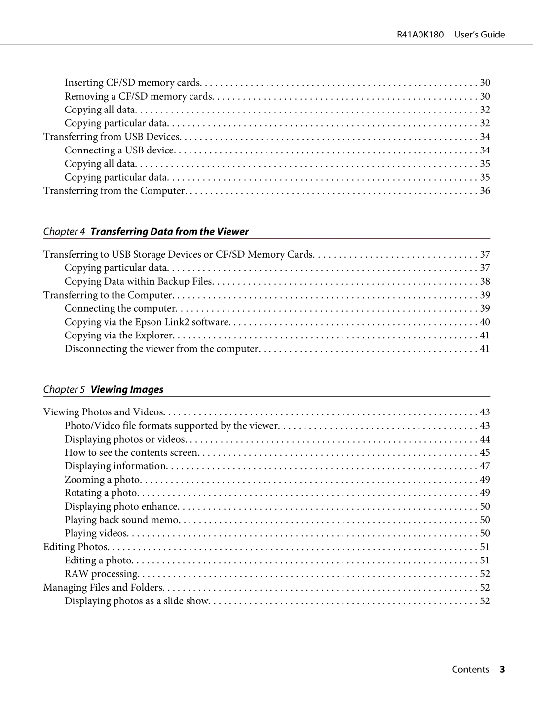 Epson P-6000 manual Transferring Data from the Viewer 