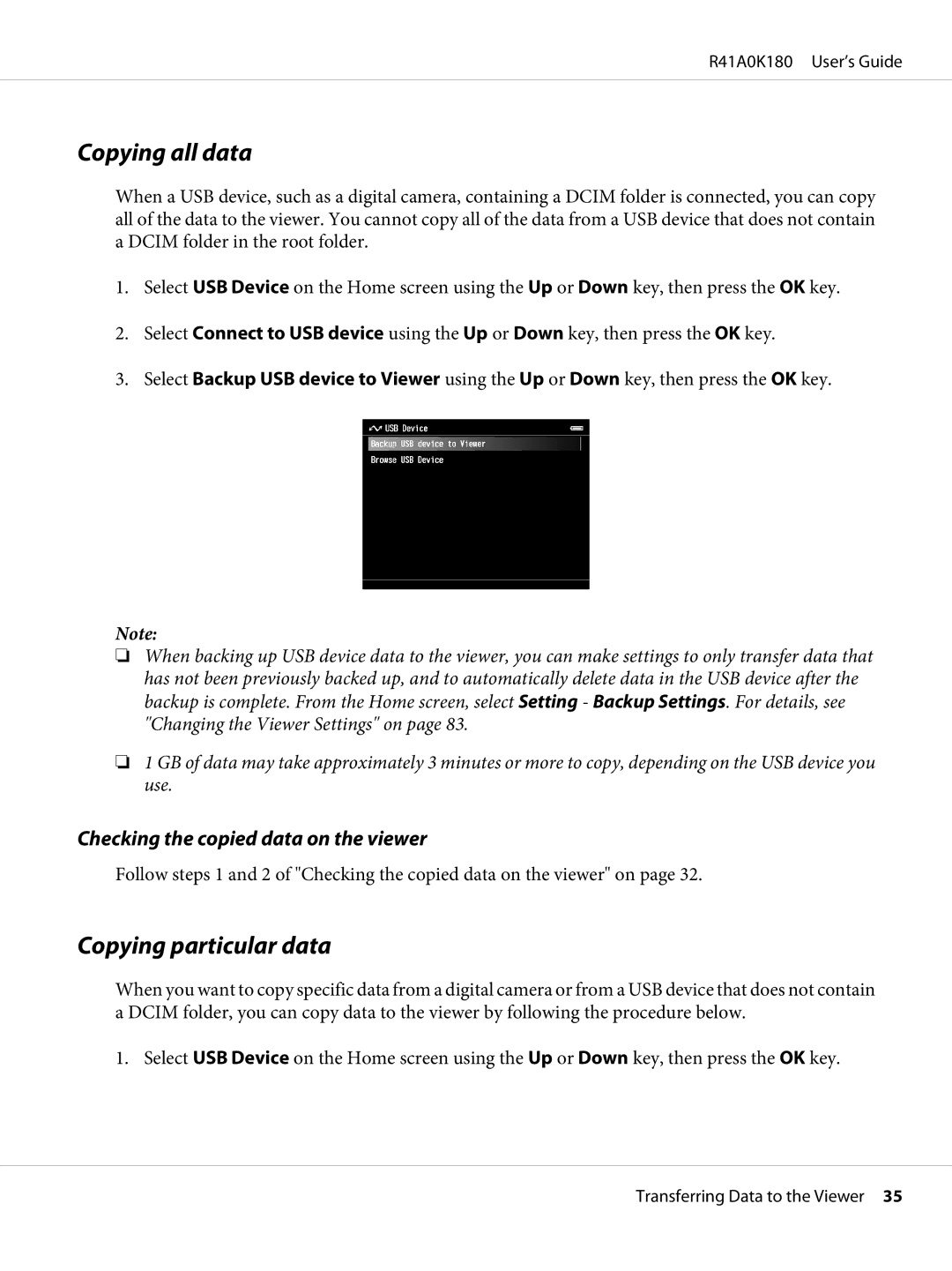 Epson P-6000 manual Copying all data 