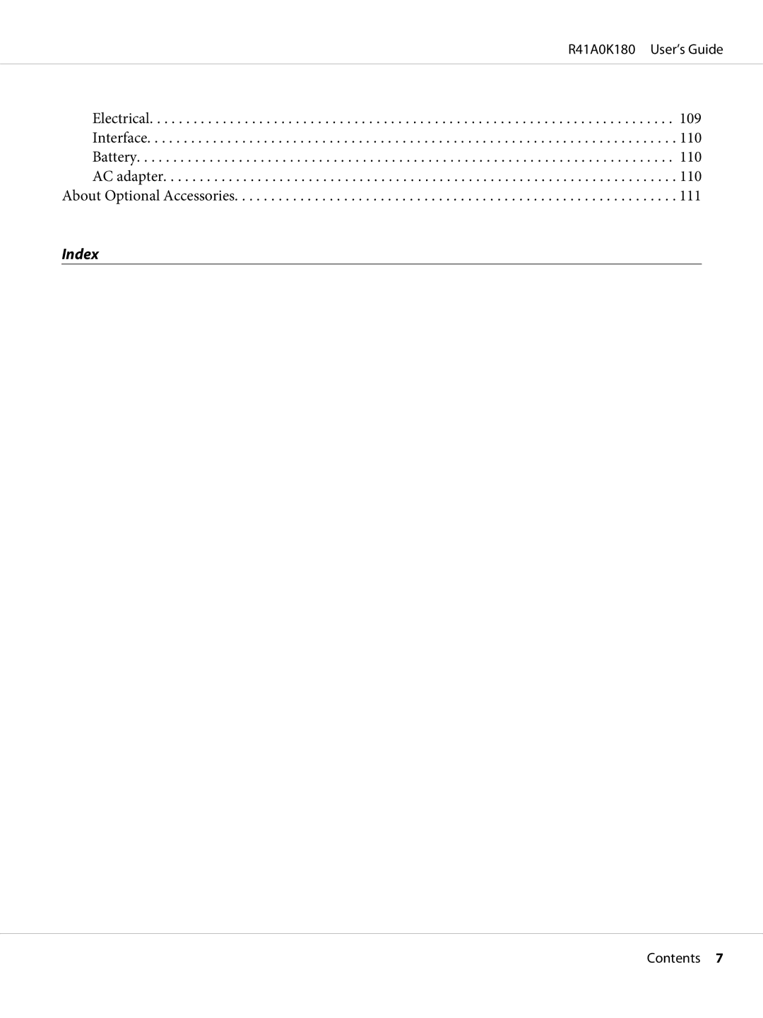 Epson P-6000 manual Index 