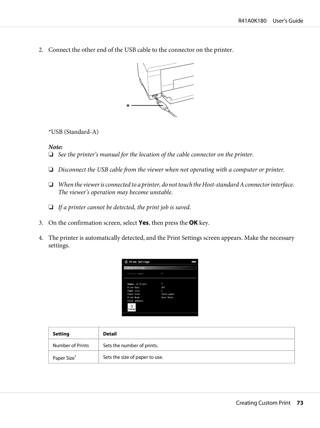 Epson P-6000 manual Setting 