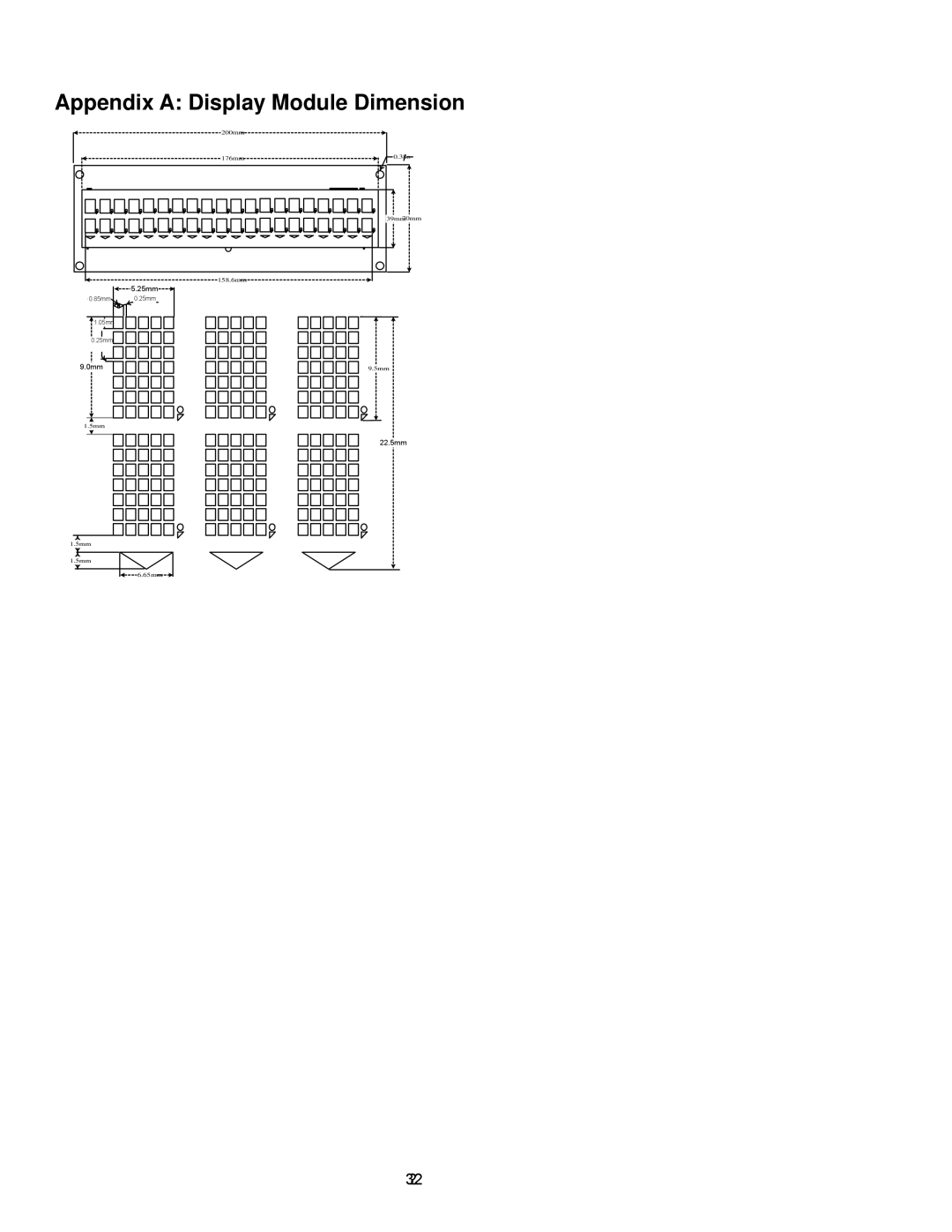 Epson P07303 user manual Appendix a Display Module Dimension 