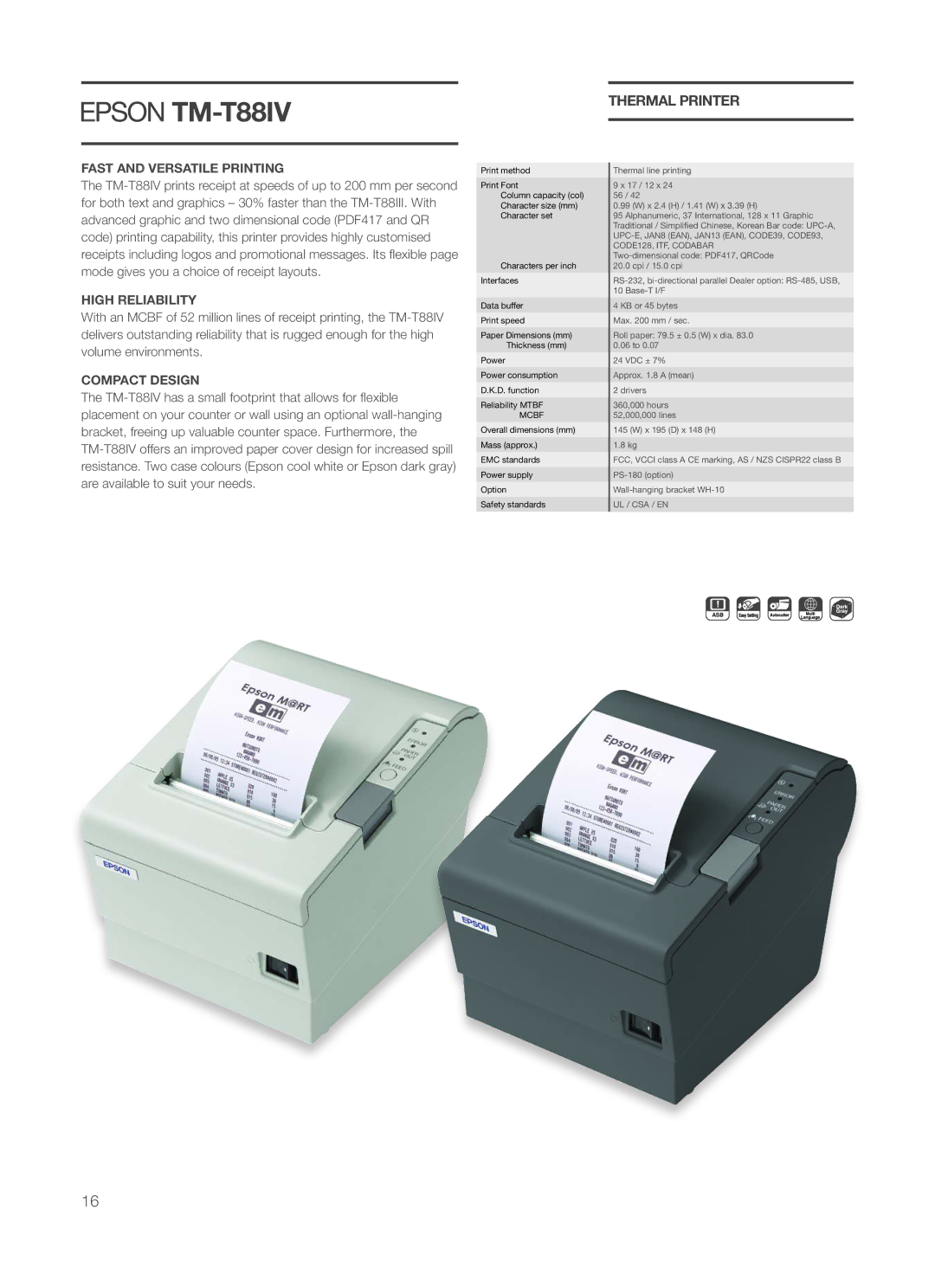 Epson P60 manual Fast and Versatile Printing High Reliability, Compact Design 