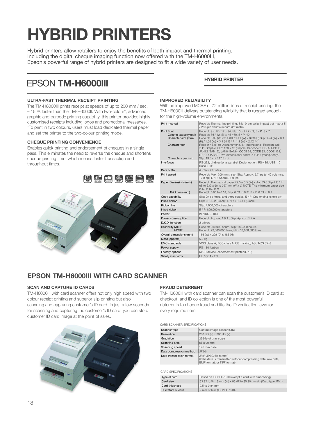 Epson P60 manual Hybrid Printers 