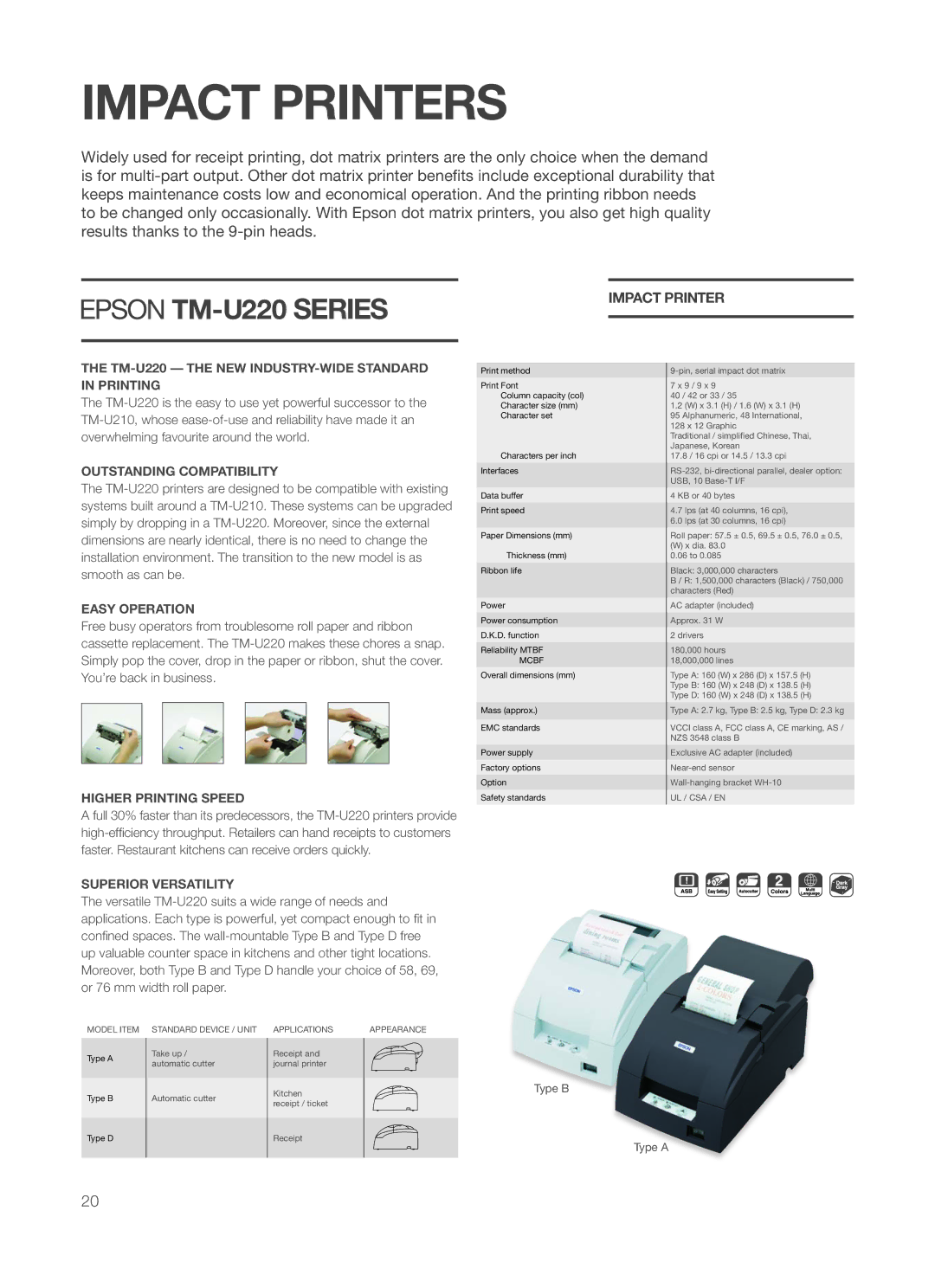 Epson P60 manual Impact Printers 