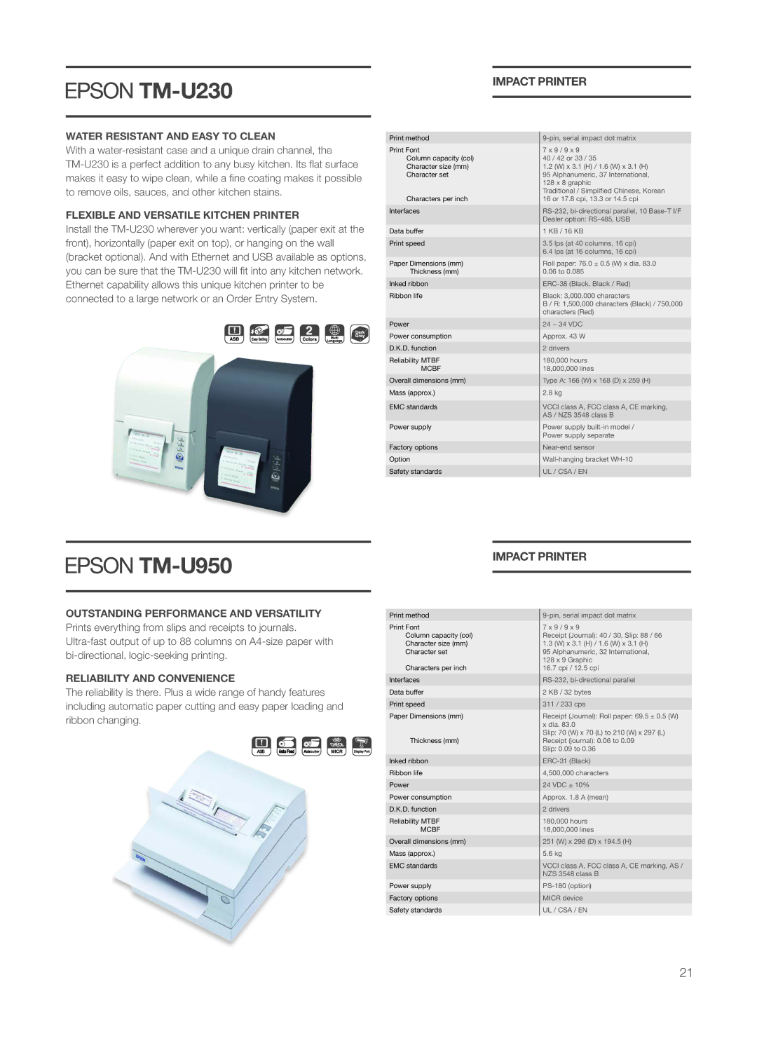 Epson P60 manual Water Resistant and Easy to Clean, Flexible and Versatile Kitchen Printer, Reliability and Convenience 