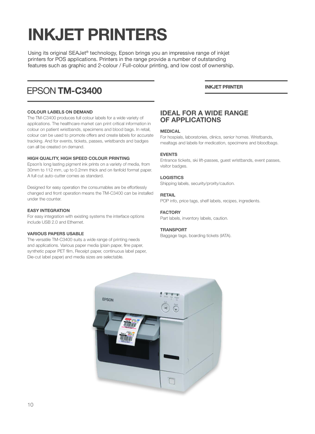 Epson P60 manual Inkjet Printers 