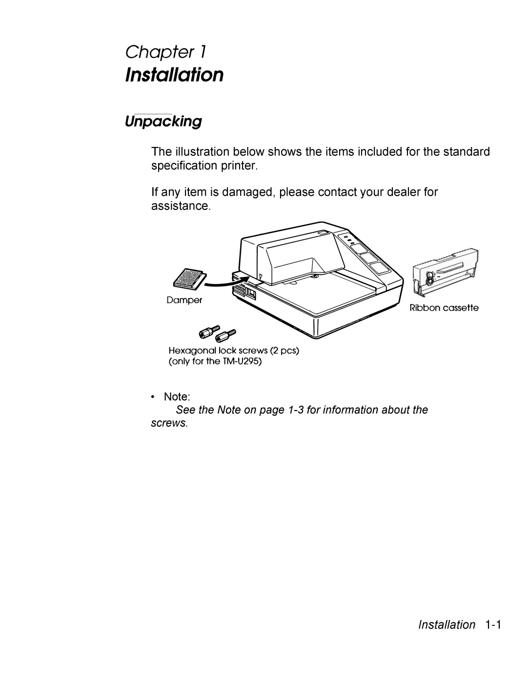 Epson PA-295 operating instructions Installation 