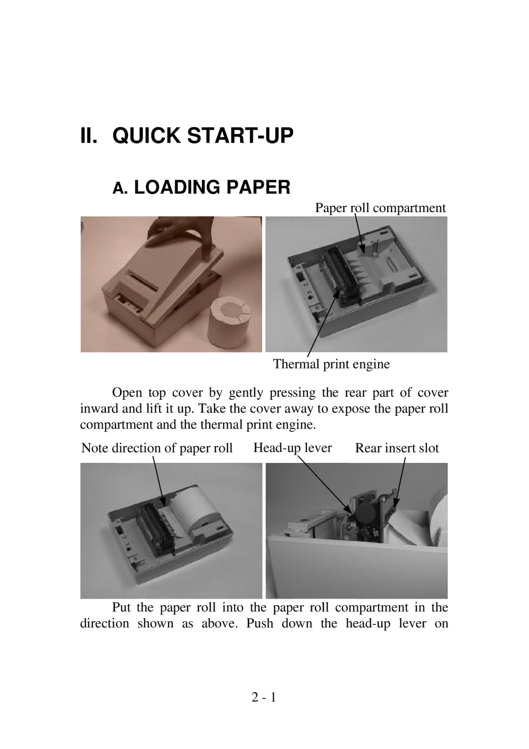 Epson PP4000 manual II. Quick START-UP, Loading Paper 