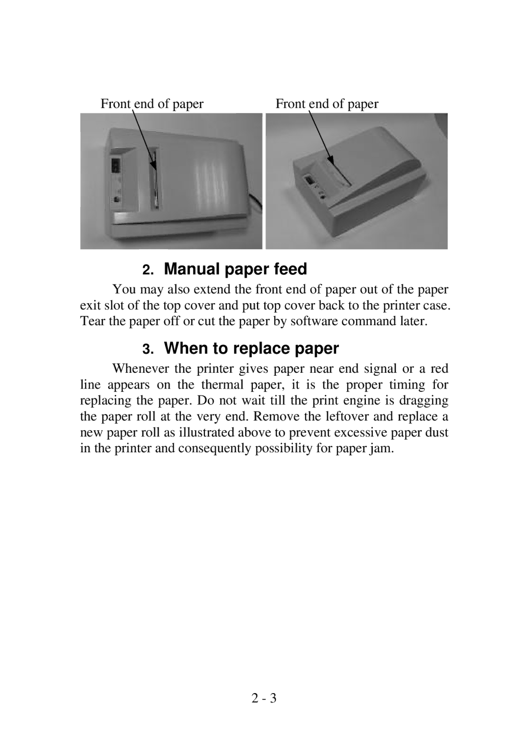 Epson PP4000 manual Manual paper feed 