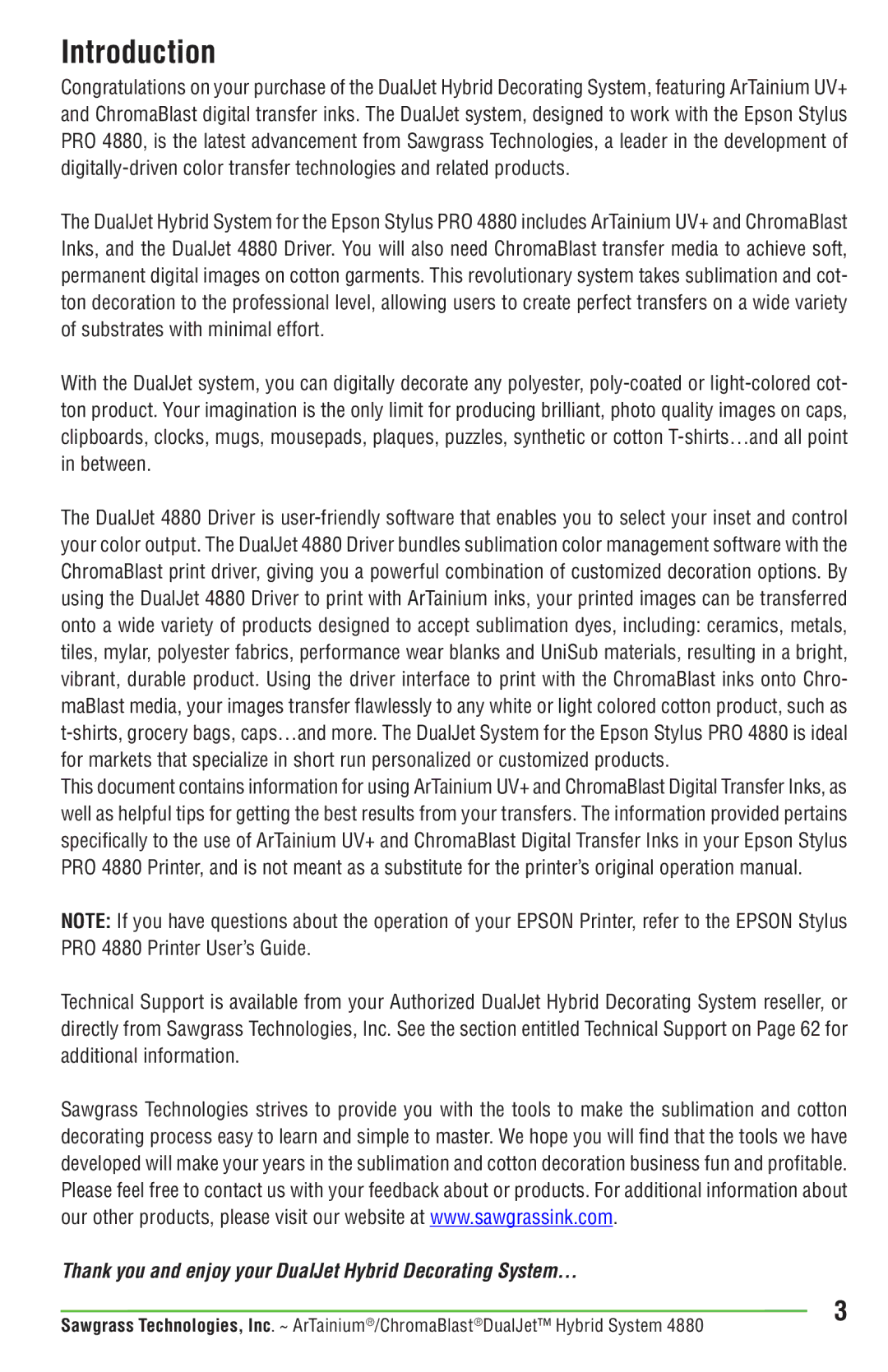 Epson PRO 4880 manual Introduction 