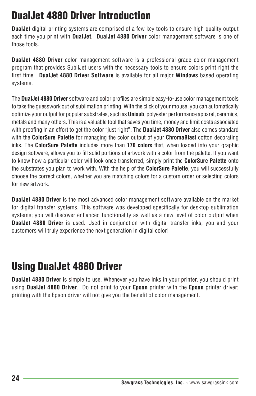 Epson PRO 4880 manual DualJet 4880 Driver Introduction 