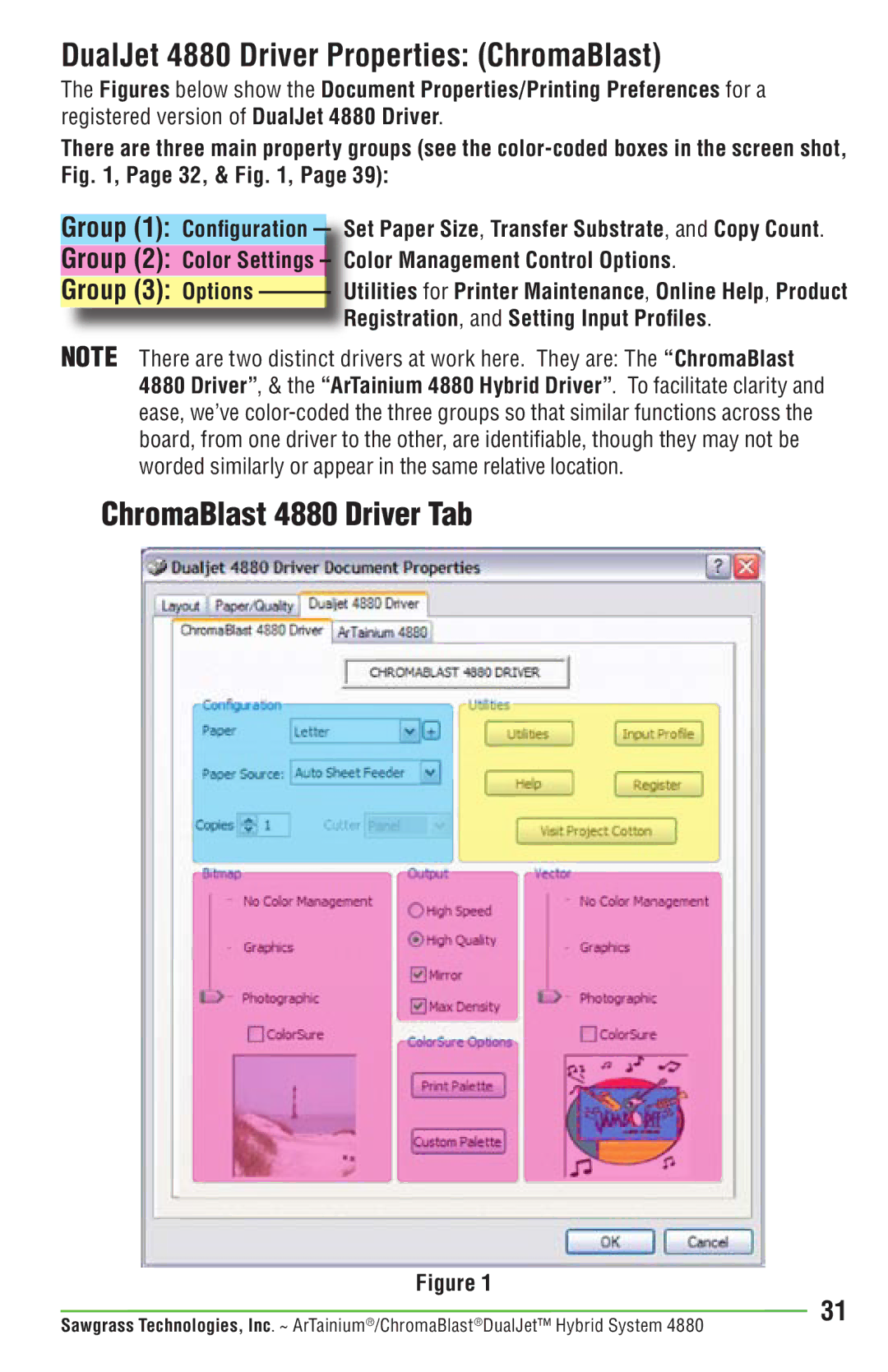 Epson PRO 4880 manual DualJet 4880 Driver Properties ChromaBlast, Color Management Control Options 