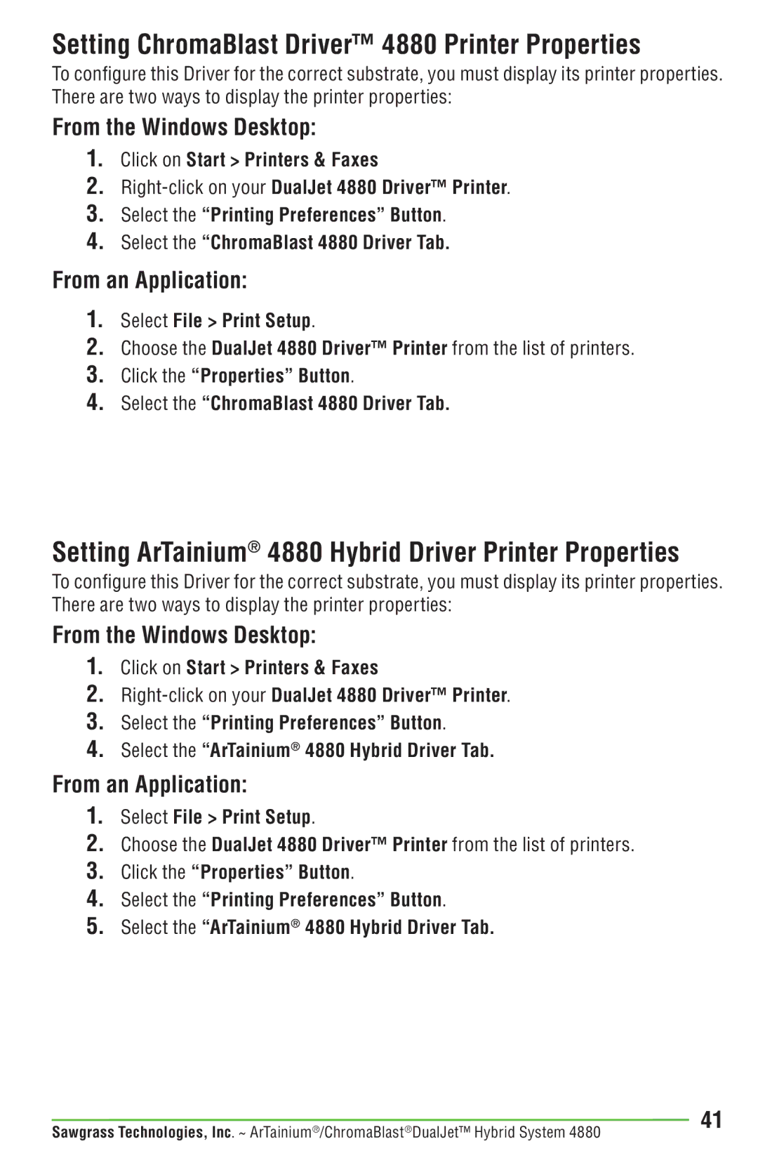 Epson PRO 4880 manual Setting ChromaBlast Driver 4880 Printer Properties, From the Windows Desktop, From an Application 