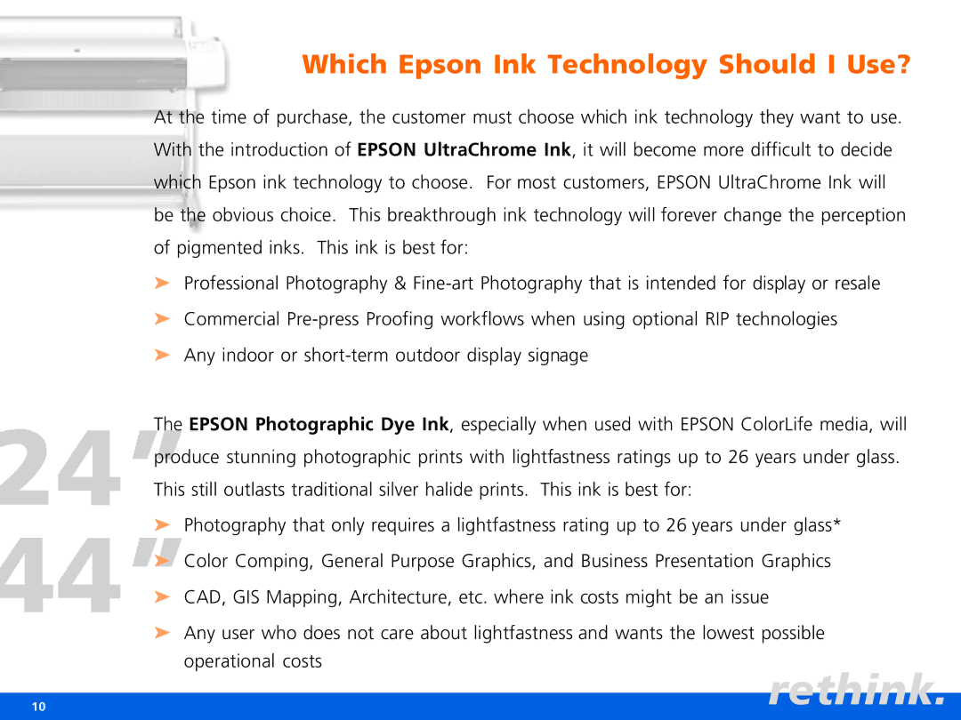 Epson Pro 9600, Pro 7600 manual Which Epson Ink Technology Should I Use? 