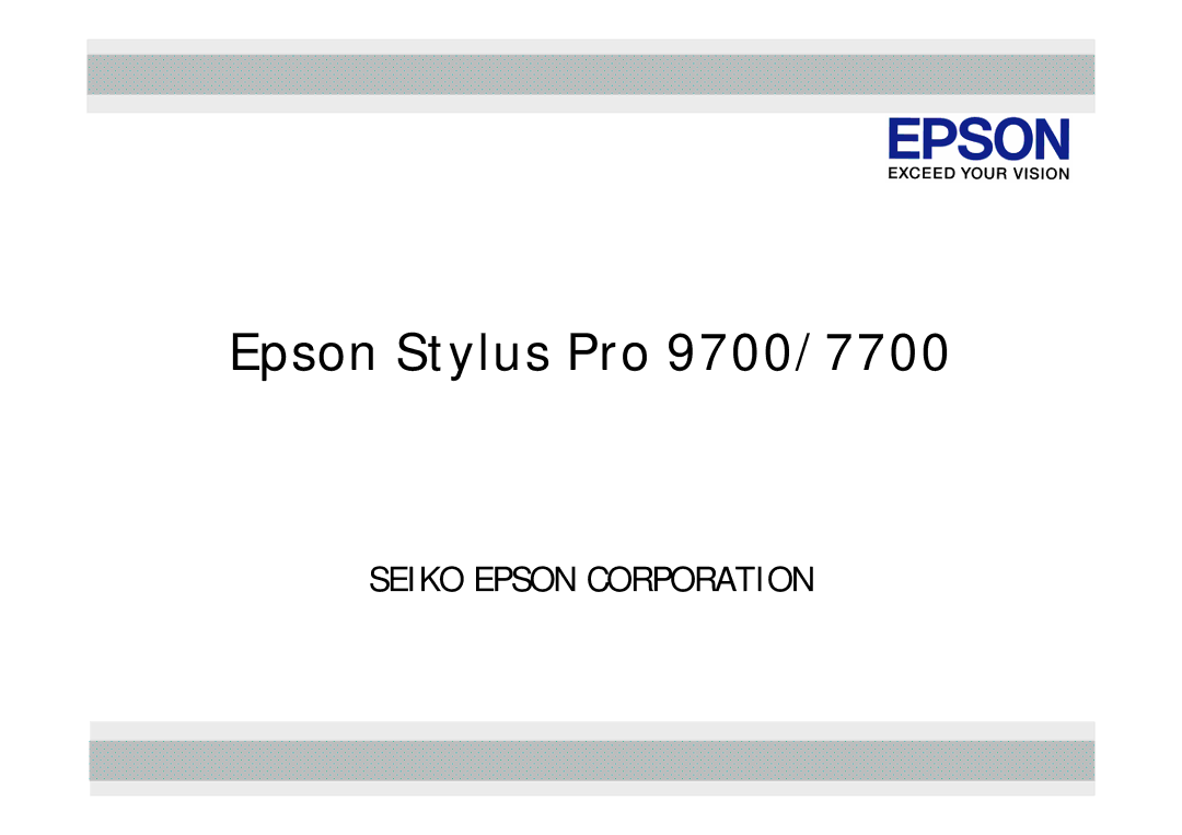 Epson Pro 7700 manual Epson Stylus Pro 9700/7700 