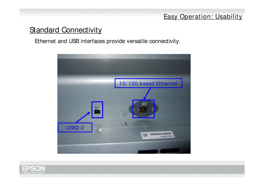 Epson Pro 7700, Pro 9700 manual Standard Connectivity 