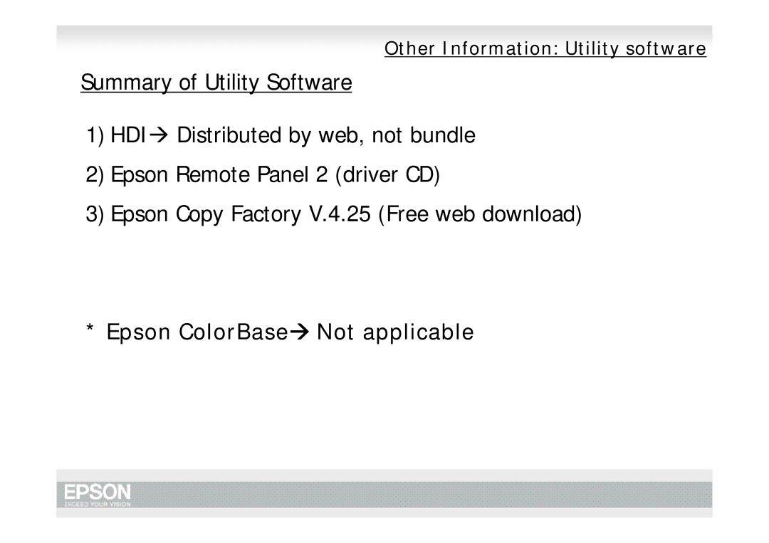 Epson Pro 9700, Pro 7700 manual Epson ColorBaseÆ Not applicable 