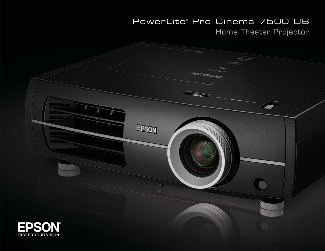 Epson manual PowerLite Pro Cinema 7500 UB, Home Theater Projector 