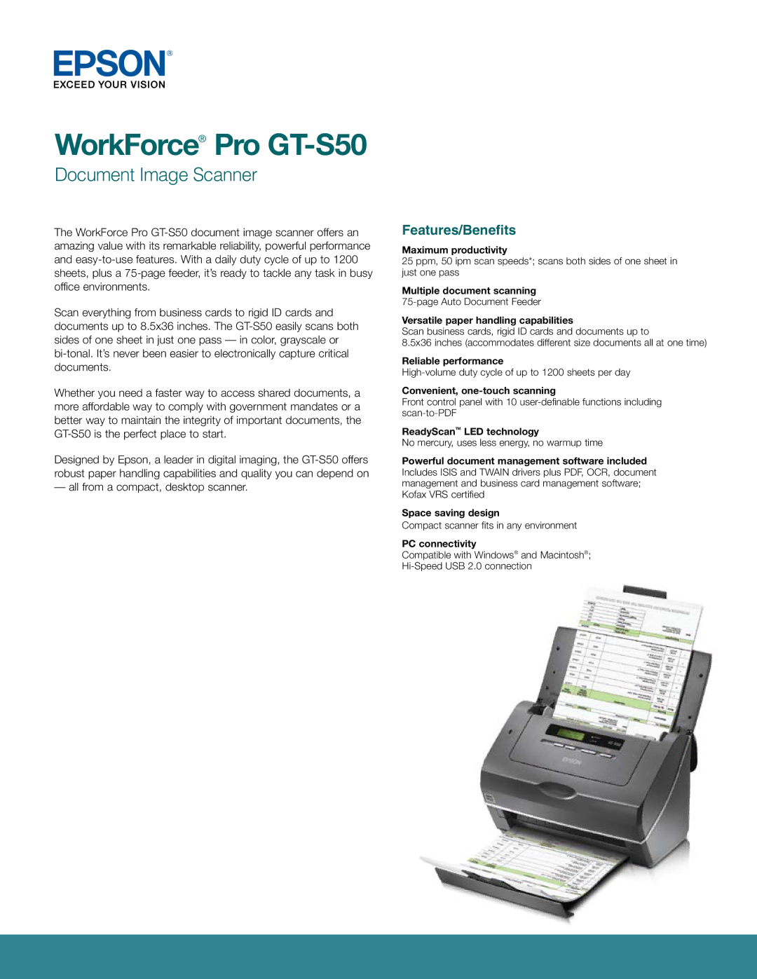 Epson manual WorkForce Pro GT-S50 