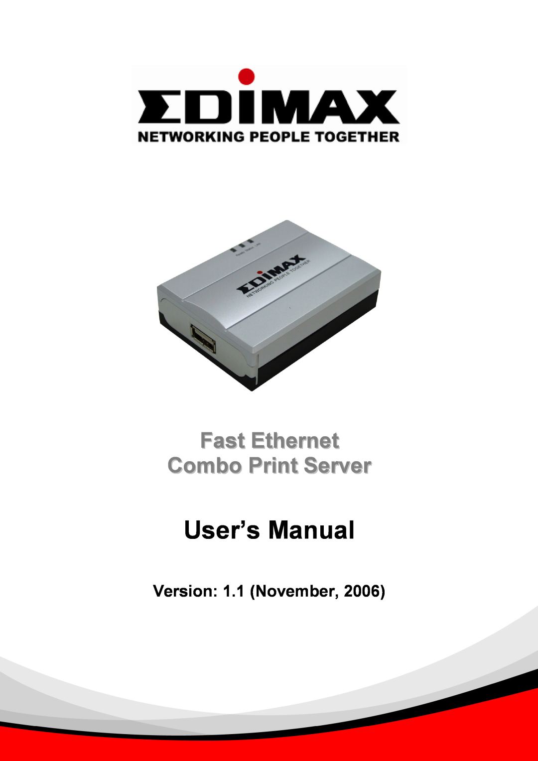 Epson PS-1216U user manual Version 1.1 November, User’s Manual, Fast Ethernet Combo Print Server 