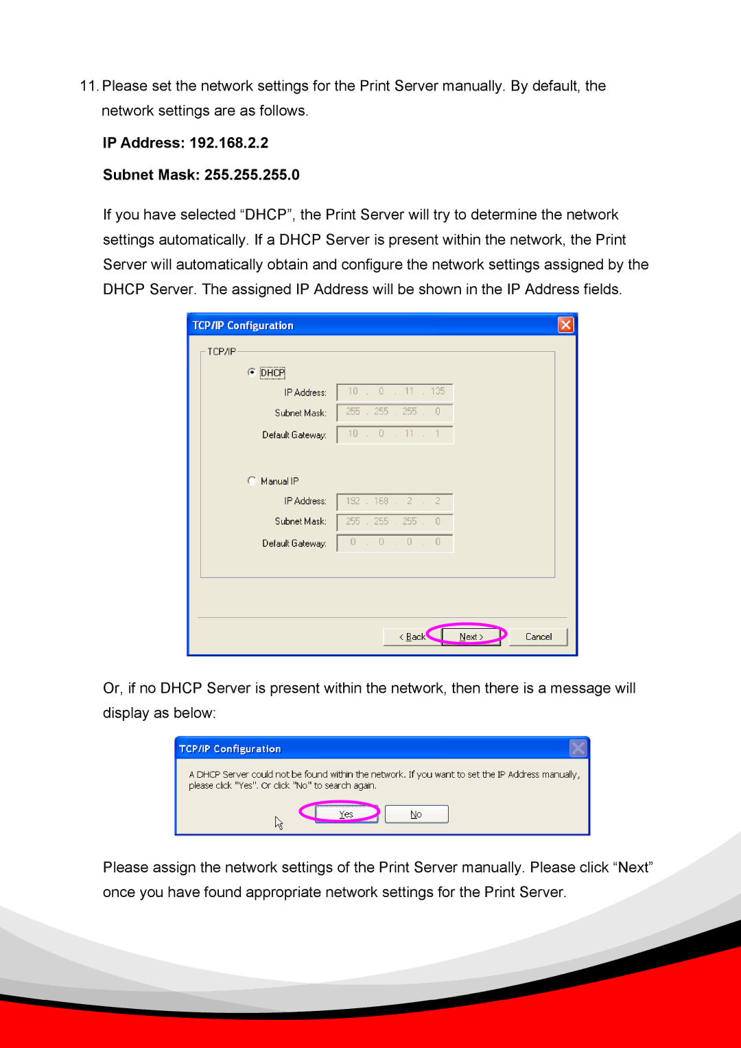 Epson PS-1216U user manual IP Address Subnet Mask 