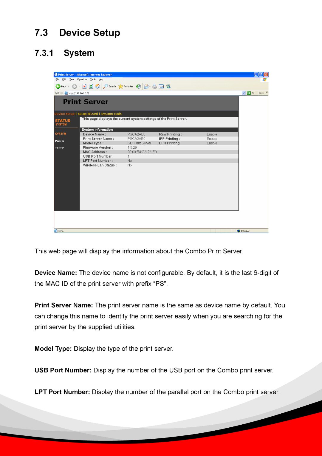 Epson PS-1216U user manual Device Setup, System 