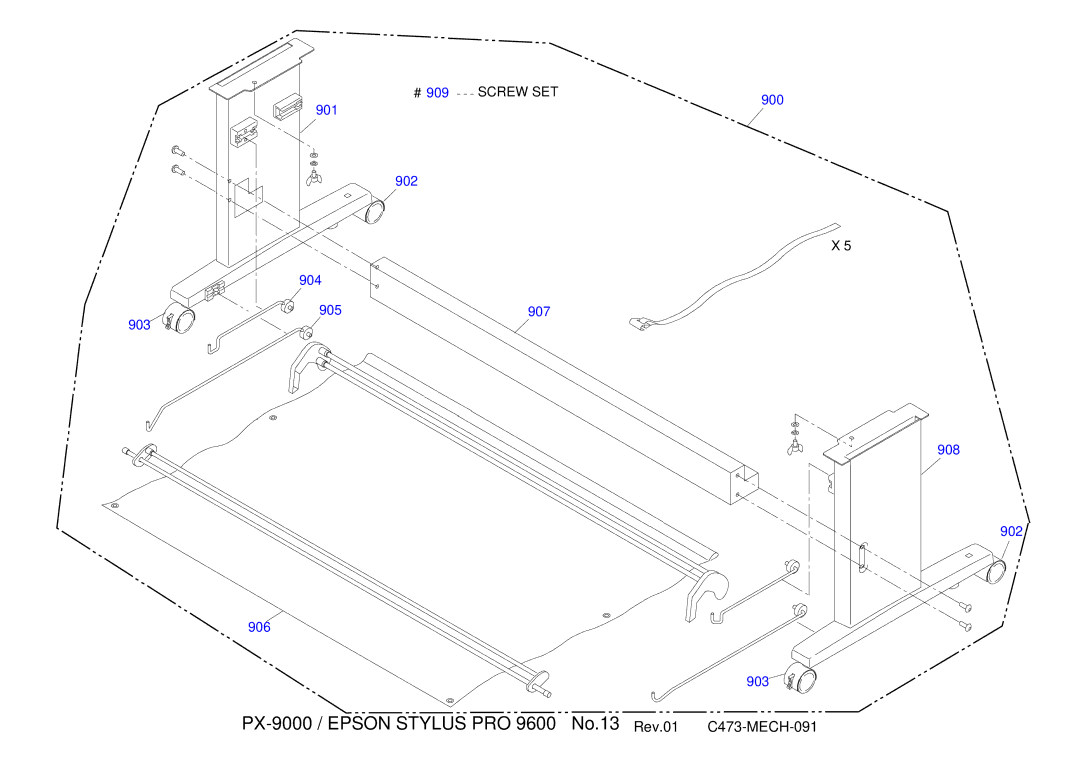 Epson manual PX-9000 / Epson Stylus PRO 9600 No.13 Rev.01 C473-MECH-091 