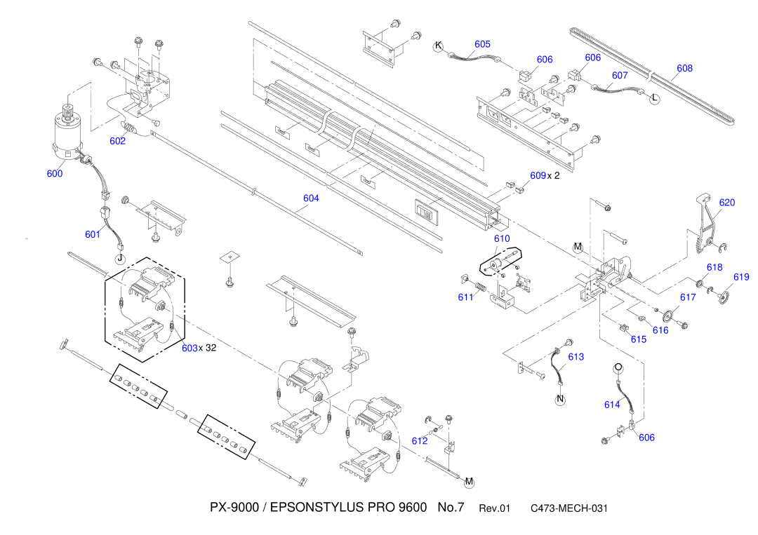 Epson manual PX-9000 / Epsonstylus PRO 9600 No.7 Rev.01 C473-MECH-031 