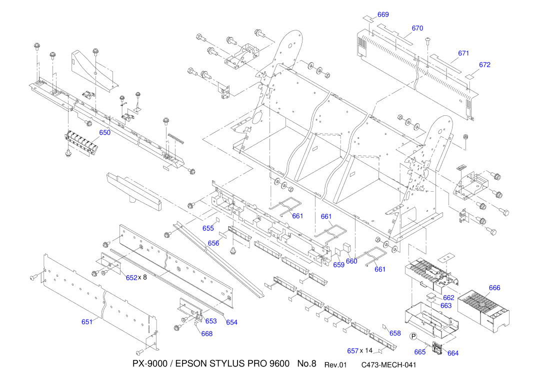 Epson manual PX-9000 / Epson Stylus PRO 9600 No.8 Rev.01 C473-MECH-041 