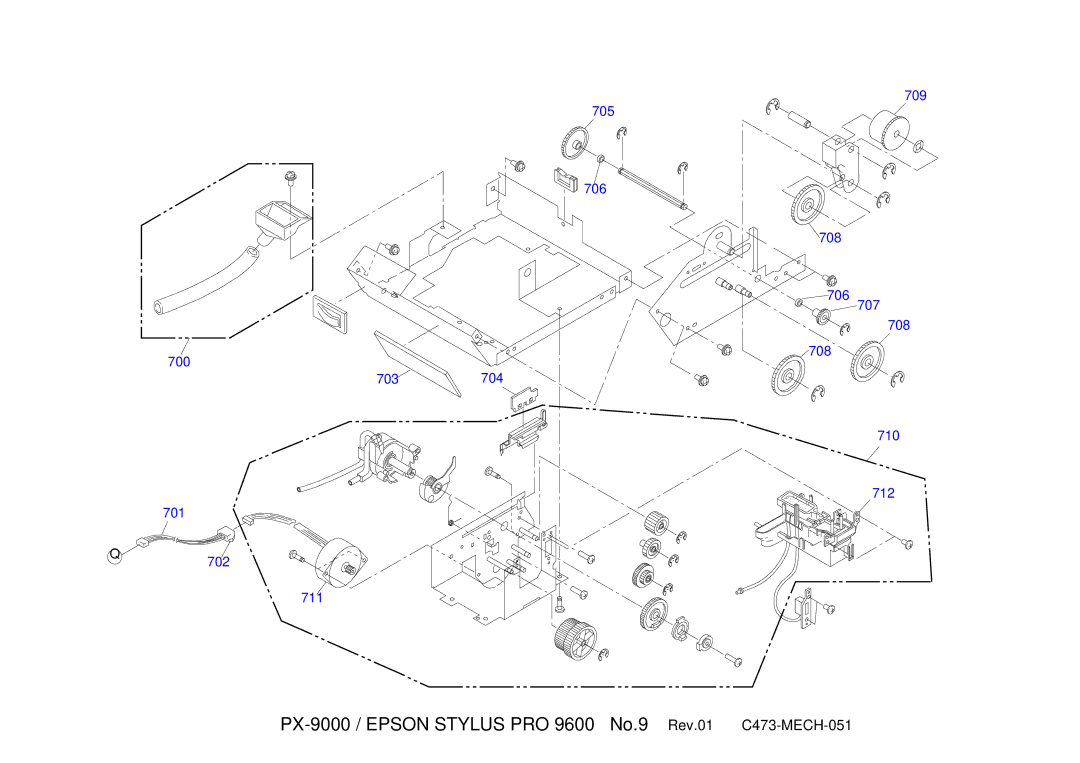 Epson manual PX-9000 / Epson Stylus PRO 9600 No.9 Rev.01 C473-MECH-051 