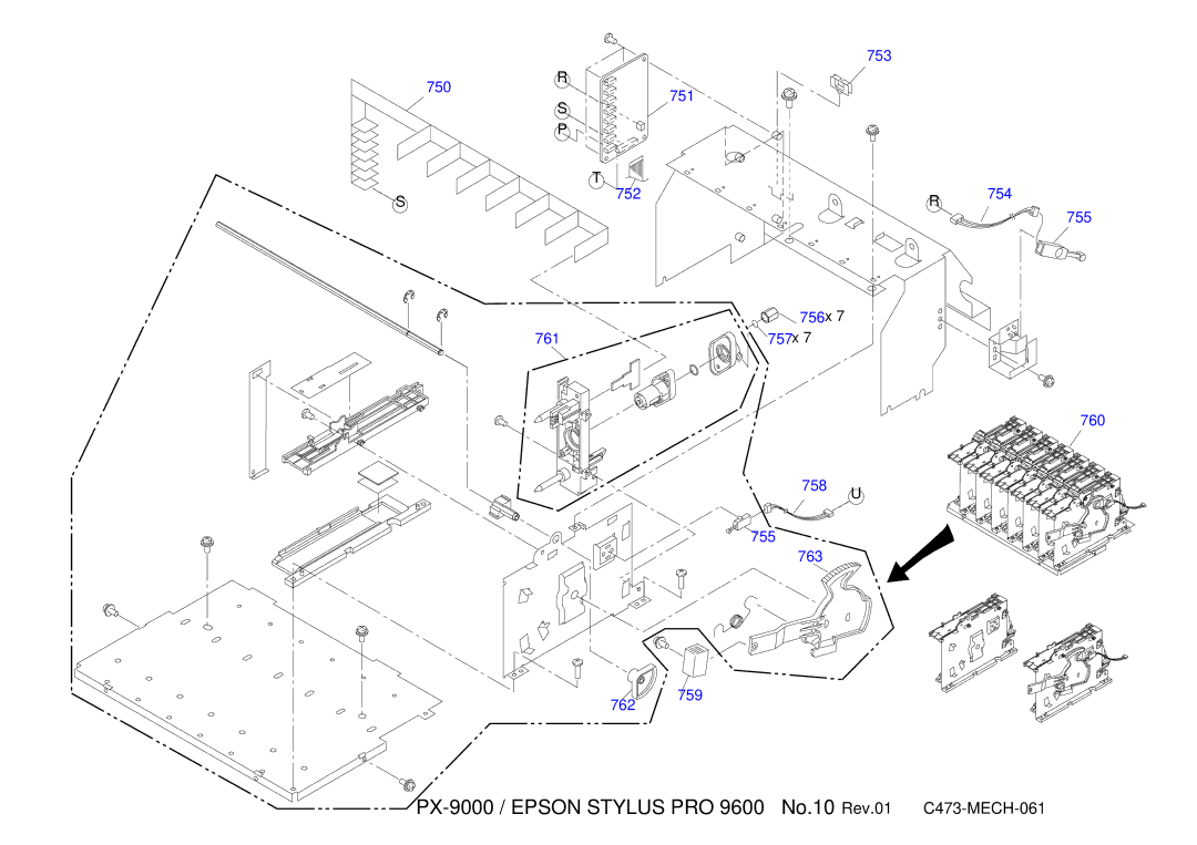 Epson manual PX-9000 / Epson Stylus PRO 9600 No.10 Rev.01 C473-MECH-061 