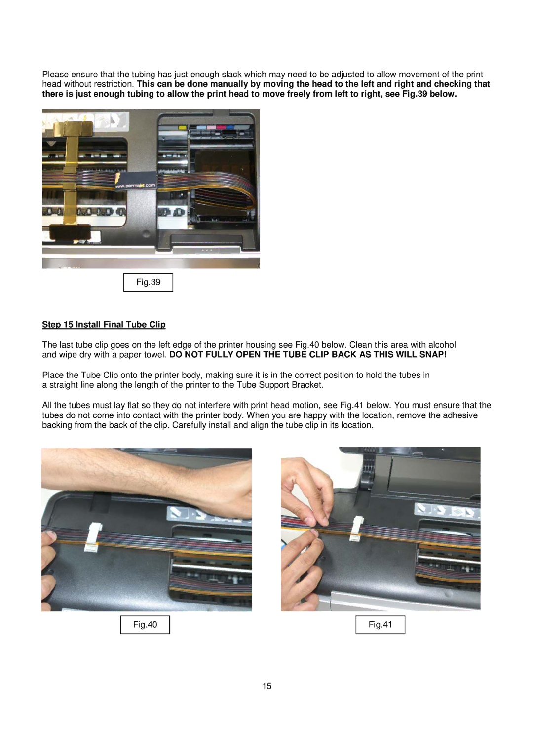 Epson R1400 installation instructions Install Final Tube Clip 