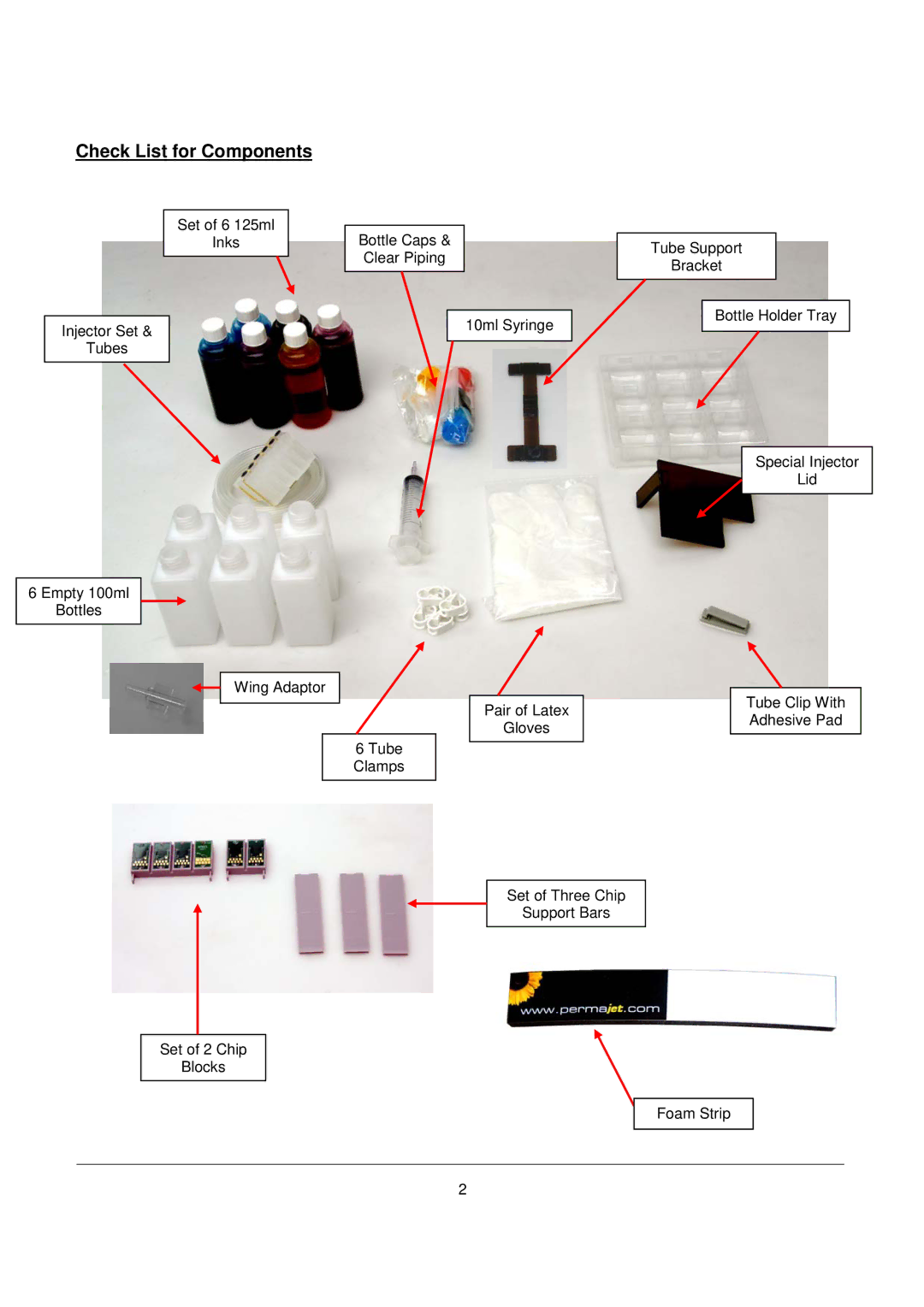 Epson R1400 installation instructions Check List for Components 