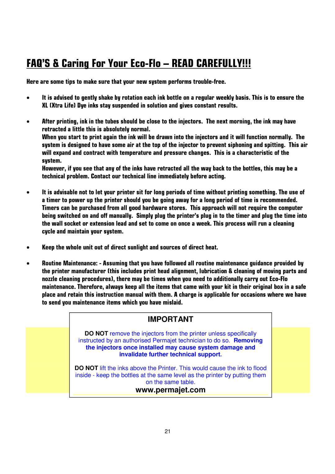 Epson R1400 installation instructions FAQ»S & Caring For Your Eco-Flo √ Read Carefully 