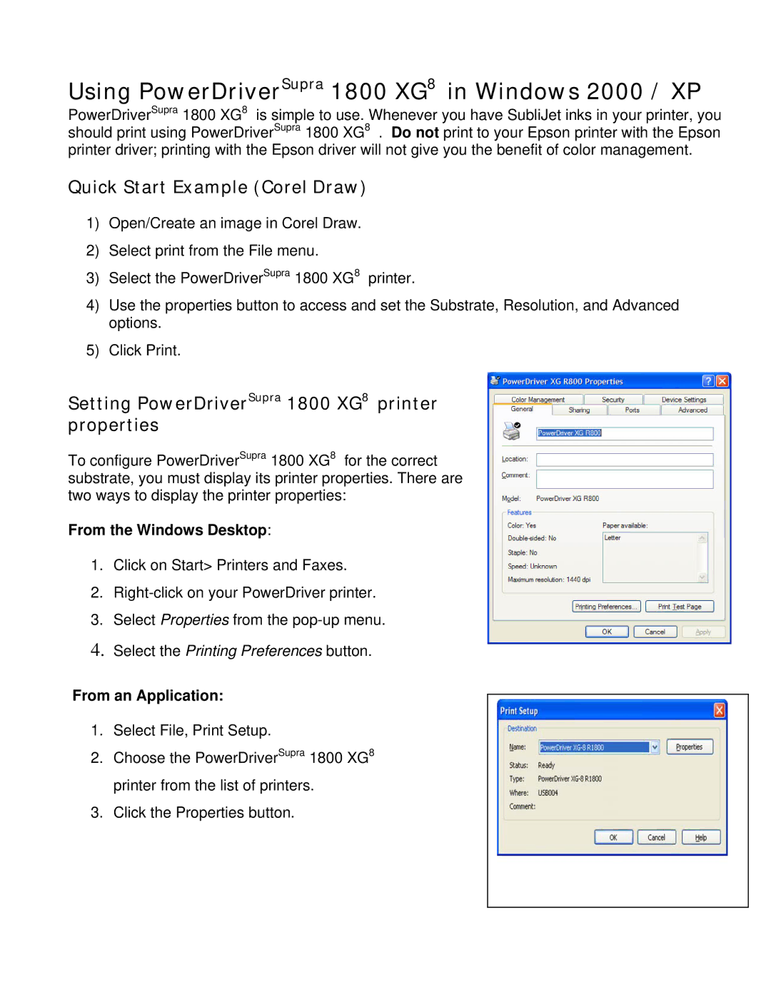 Epson R1800, R800 manual From the Windows Desktop, From an Application 