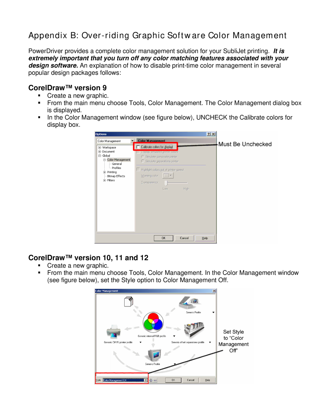 Epson R1800, R800 manual CorelDraw version 10, 11 