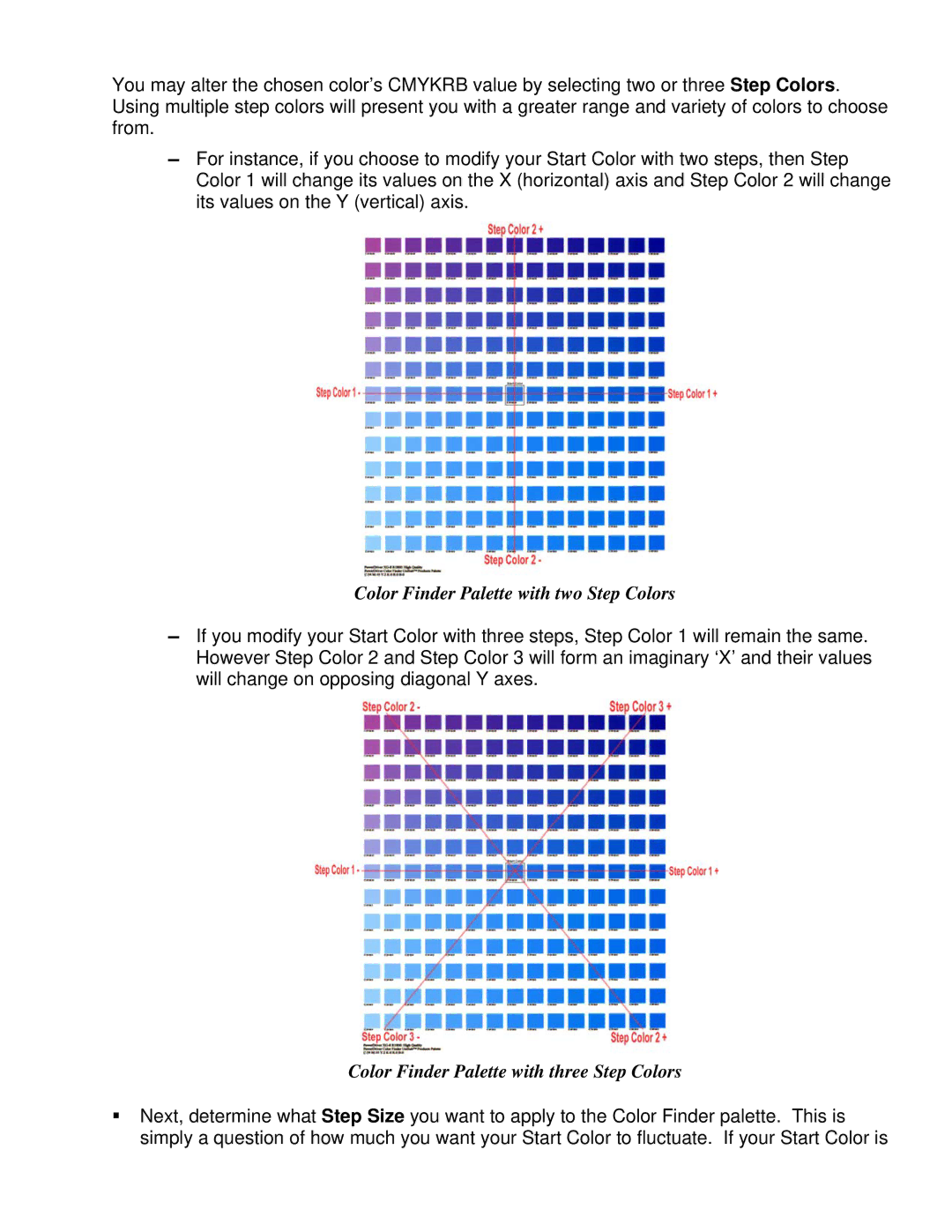 Epson R1800, R800 manual Color Finder Palette with two Step Colors 