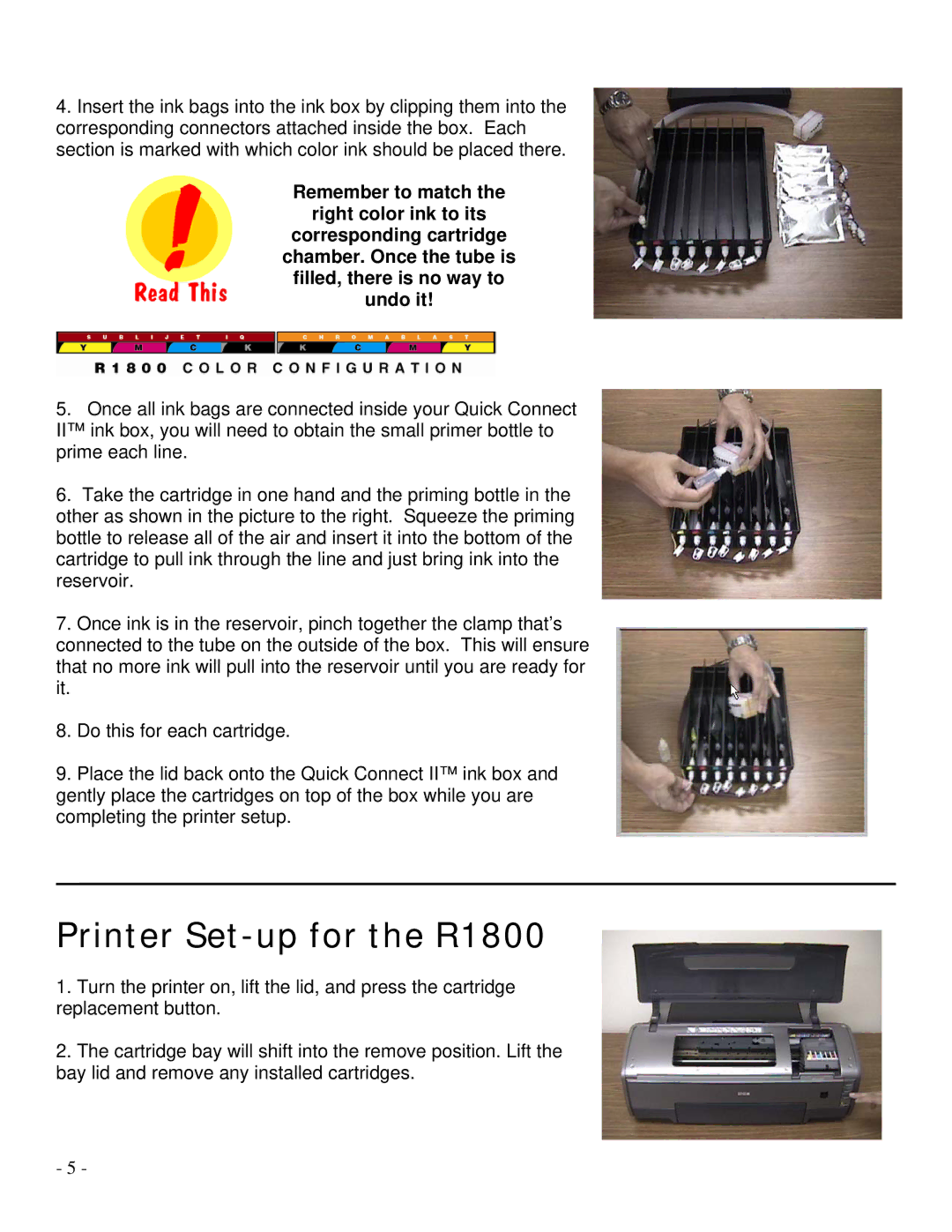 Epson manual Printer Set-up for the R1800 