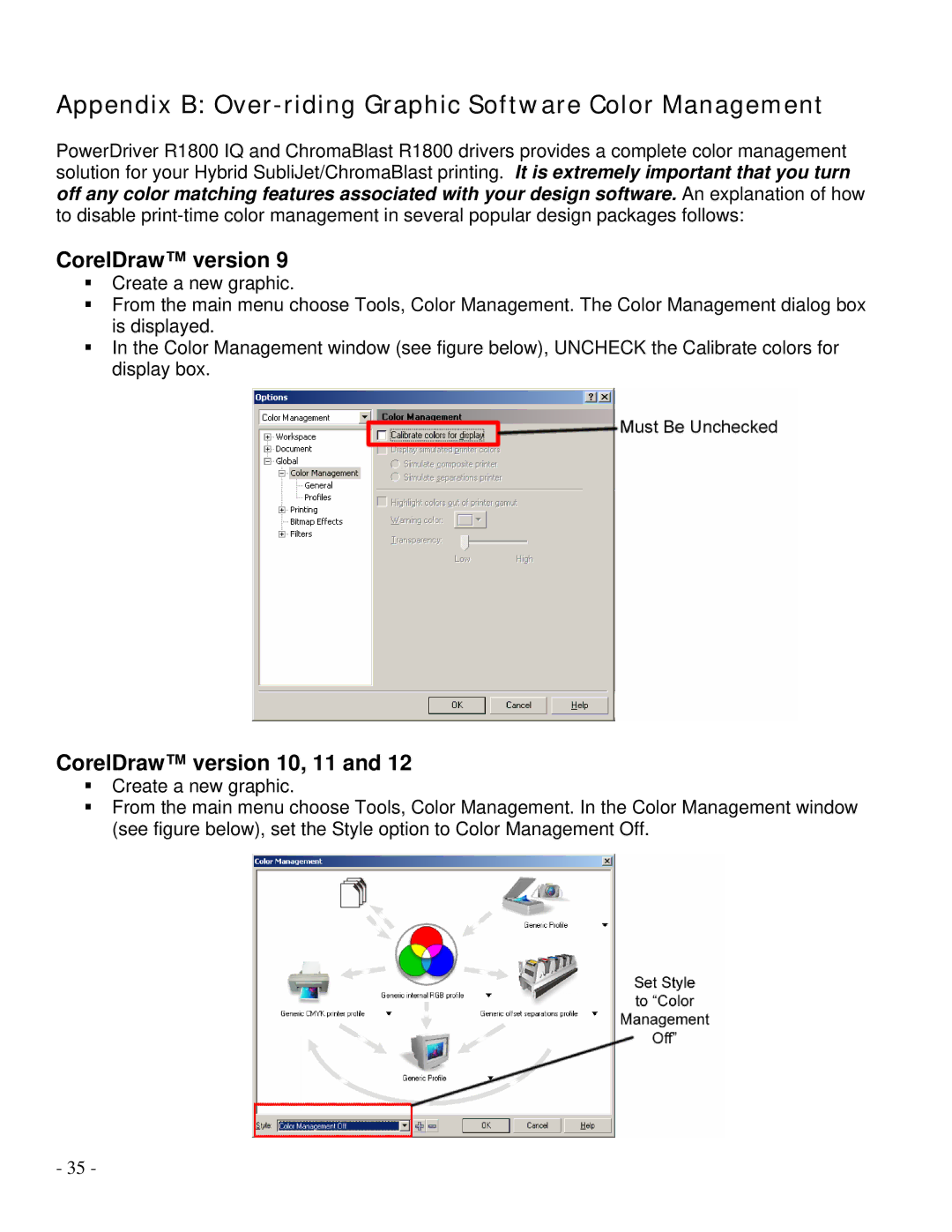 Epson R1800 manual CorelDraw version 10, 11 