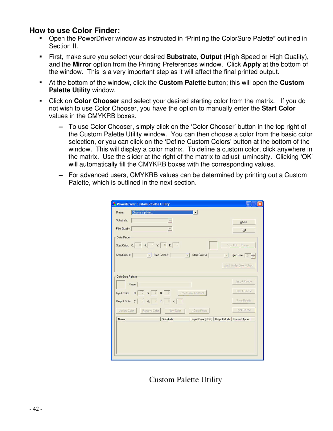 Epson R1800 manual Custom Palette Utility, How to use Color Finder 