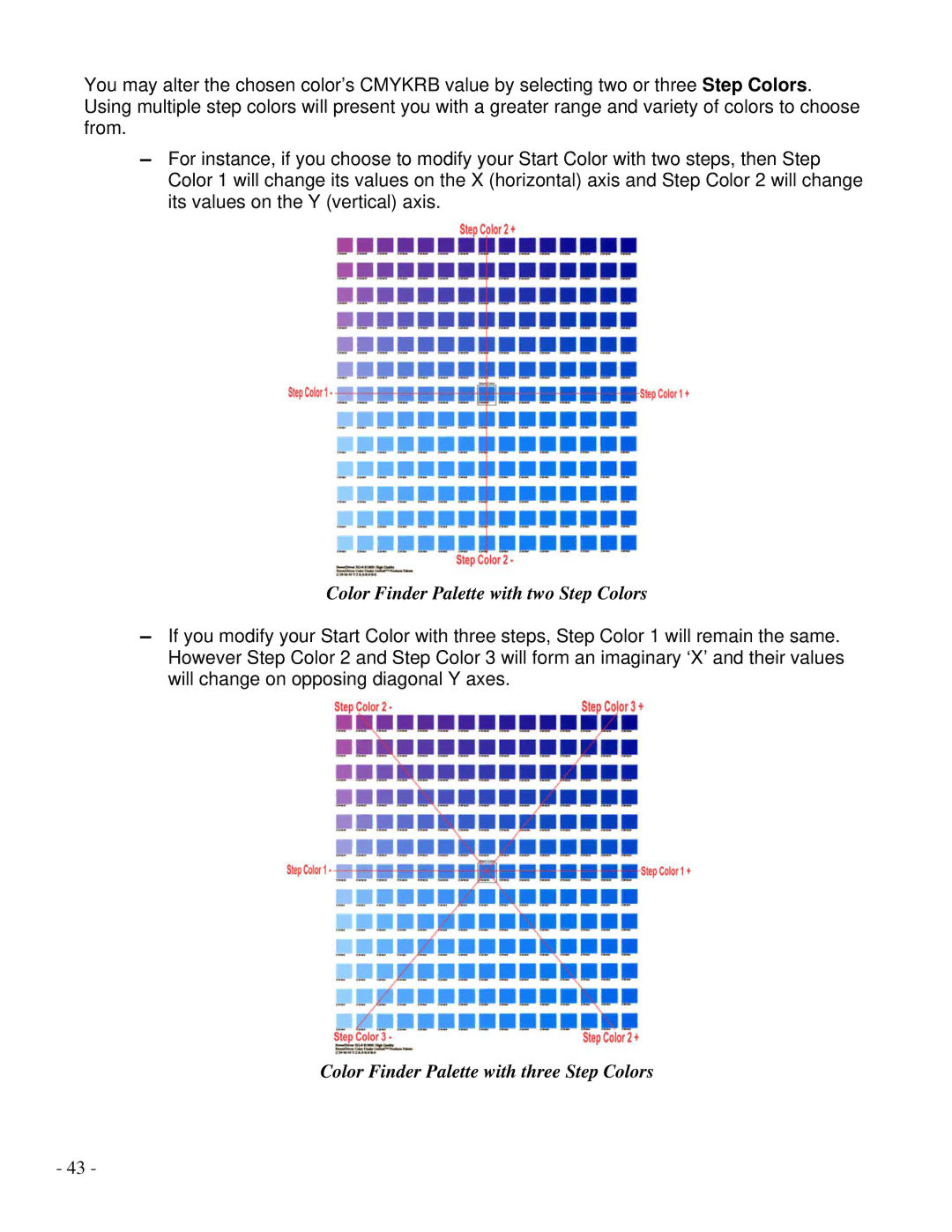 Epson R1800 manual Color Finder Palette with two Step Colors 