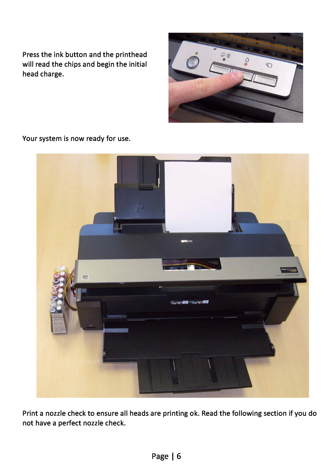 Epson R1900 installation instructions Page, Your system is now ready for use 