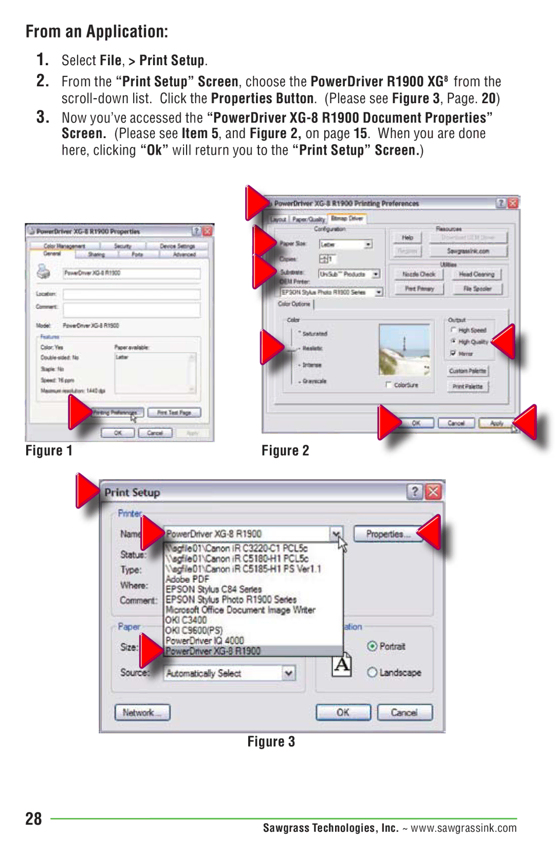 Epson R1900 manual From an Application, Select File, Print Setup 