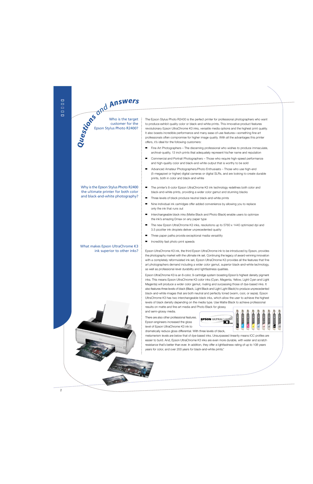 Epson R2400 manual Who is the target 