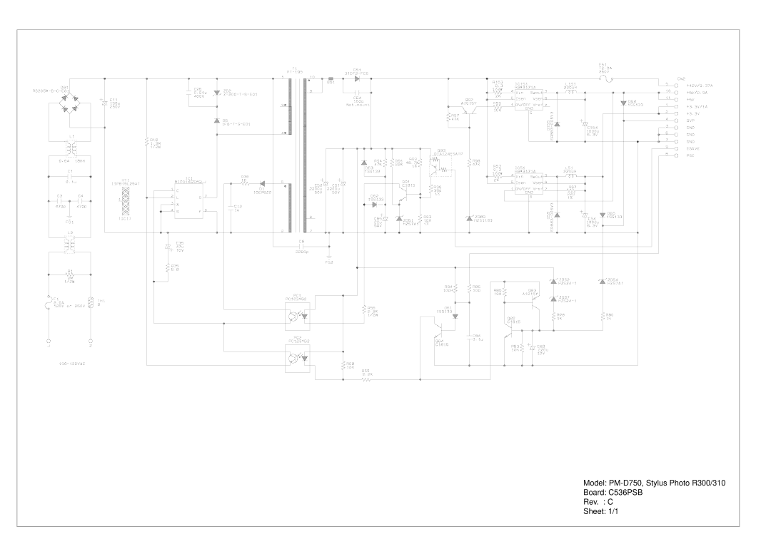 Epson R310 service manual Model PM-D750, Stylus Photo R300/310 