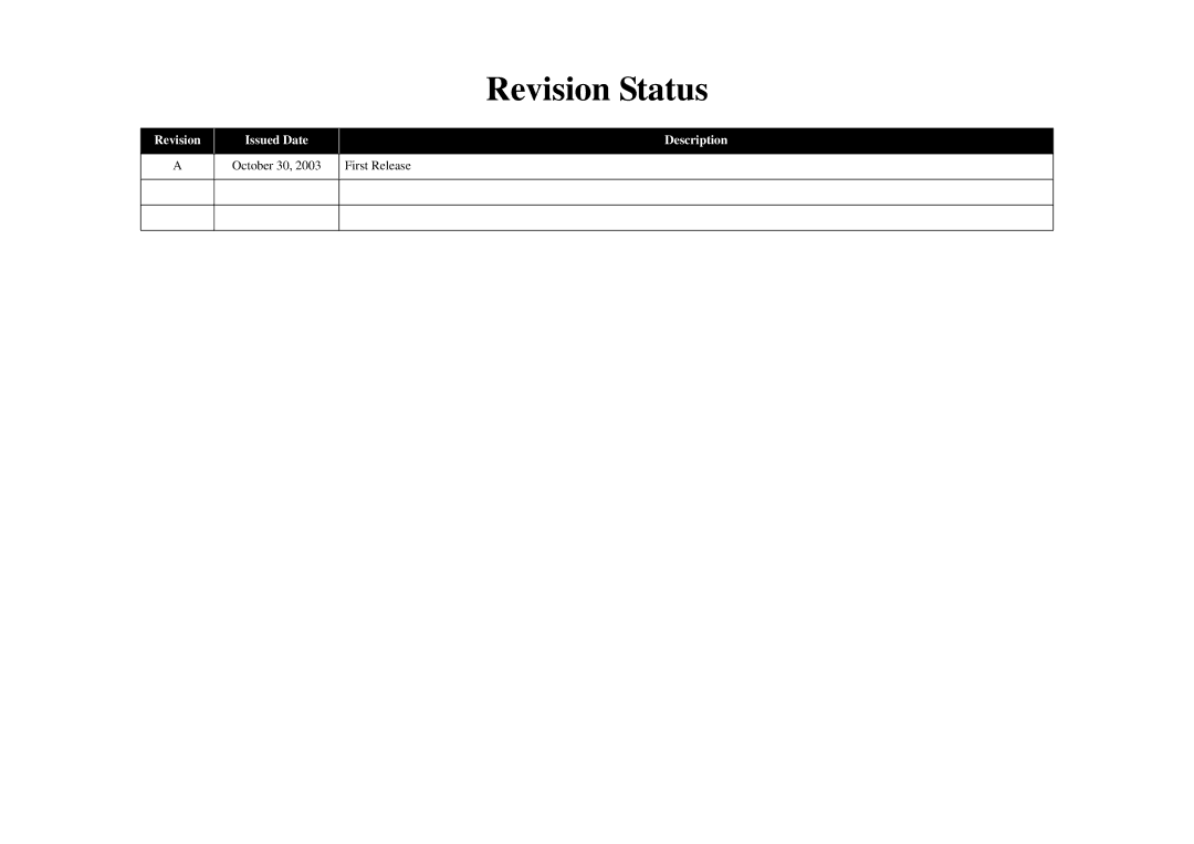 Epson R310 service manual Revision Status 