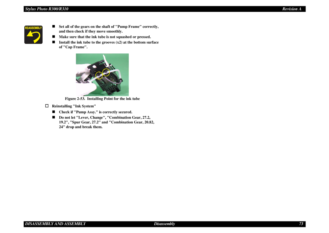 Epson R310 service manual Disassembly and Assembly 